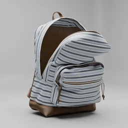 Striped Canvas Backpack
