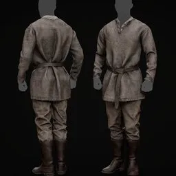 Peasant Outfit (Game ready)
