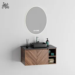Brown Wood Bathroom Single Vanity