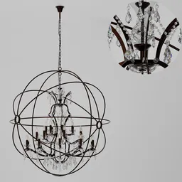 Crystal Globe Orb Chandelier