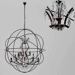 Crystal Globe Orb Chandelier