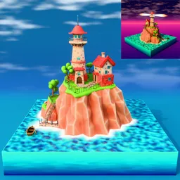 Stylized Lighthouse Island (Day & Night)