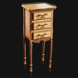 Louis XVI Three-Drawer Table Ornate