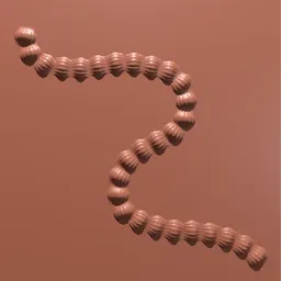 3D sculpting brush creating a bead string pattern on a digital model surface, compatible with Blender 3D.