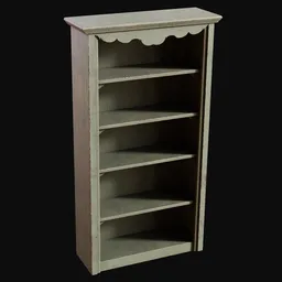 Old Simple Wooden Bookcase Green
