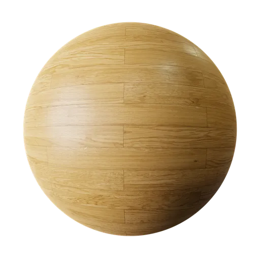 High-resolution PBR oak wood flooring material, natural wooden texture, for 3D modeling in Blender and other apps.