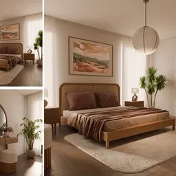 Boho Bedroom Interior Scene