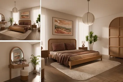 Boho Bedroom Interior Scene