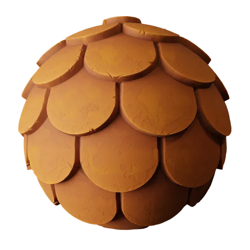 Stylized Scalloped Terracotta Offset Roof Tiles