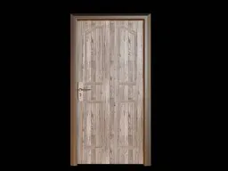 Realistic 3D wooden door model for Blender, detailed textures, optimized for architectural visualization