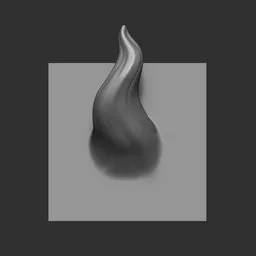 3D sculpting brush for stylized male hair, wavy strand effect for character modeling in Blender.