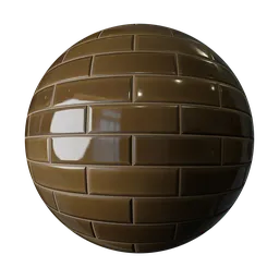 Glossy Brown Subway Tiles