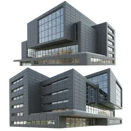 Modern Glass Multi Story Building