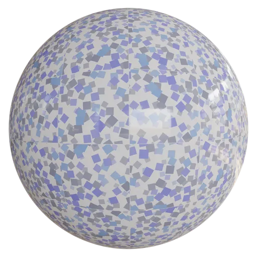 Realistic white and purple PBR tile material for 3D rendering with high-resolution 4K texture.