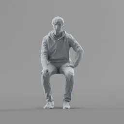 Lowpoly Male Sitting