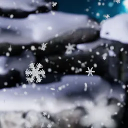 Snow with ideal snowflakes