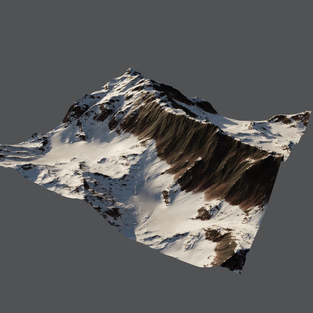 BlenderKit Download the FREE Snow Mountain model