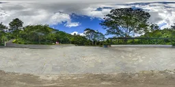 Cloudy mountain square during the day