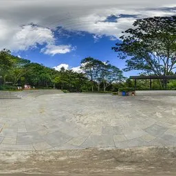 Cloudy mountain square during the day