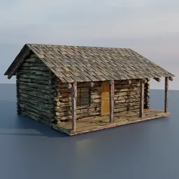 Rustic Stylized Log Cabin