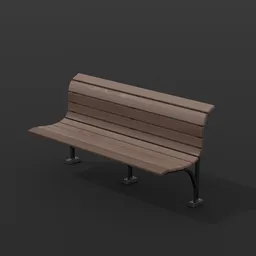 Low Poly Wooden Bench