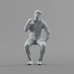 Lowpoly Male Sitting