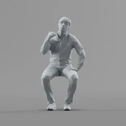 Lowpoly Male Sitting