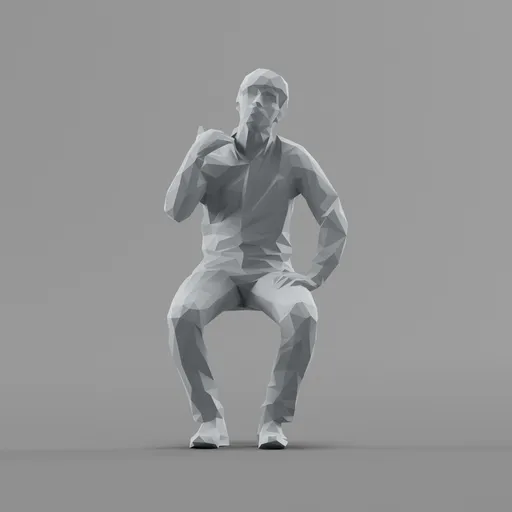 Lowpoly Male Sitting