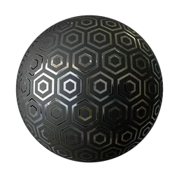 Silver Metallic Hexagon Pattern