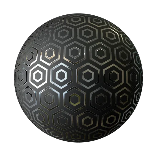 Silver Metallic Hexagon Pattern