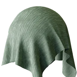 Green Pleated Fabric