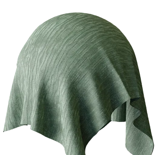 Green Pleated Fabric