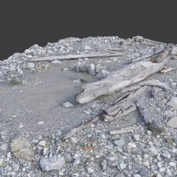Lake Shore Ground Rocks Photoscan