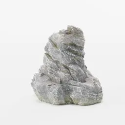 "Low-poly, hand-crafted 3D model of a large rock with PBR textures. Perfect for Blender 3D landscapes."