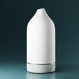 "Vitruvi Essential Oil Diffuser, a high-resolution 3D model in Blender 3D, featuring a white vase with a lid inspired by Oluf Høst. This industrial-exterior product image showcases a beautifully crafted diffuser, perfect for aromatherapy and enhancing any interior space."