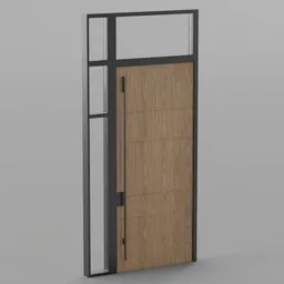 Rigged Modern Wood Door with Glass