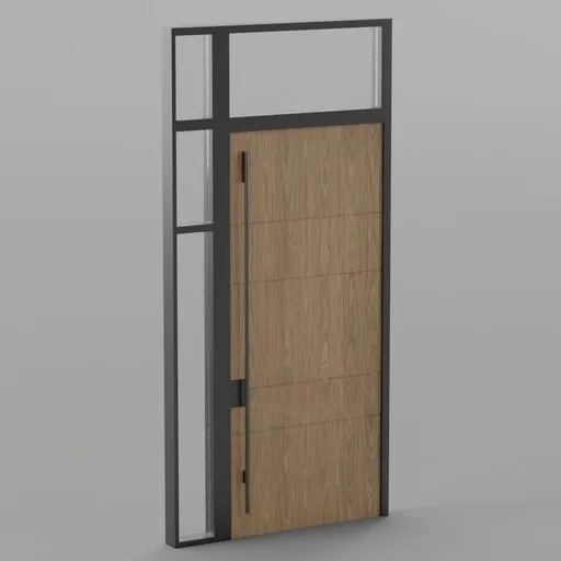 Rigged Modern Wood Door with Glass