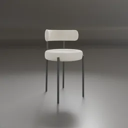 Highly-detailed Blender 3D model of a modern white and black chair with a simplistic design.