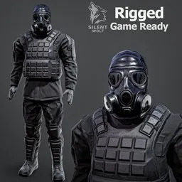 Special Forces Soldier Rigged Animated