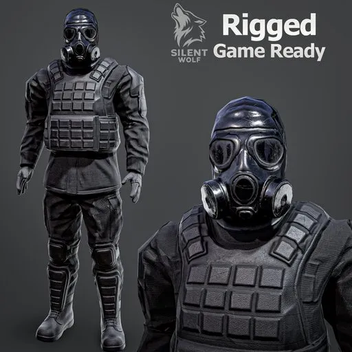 Special Forces Soldier Rigged Animated
