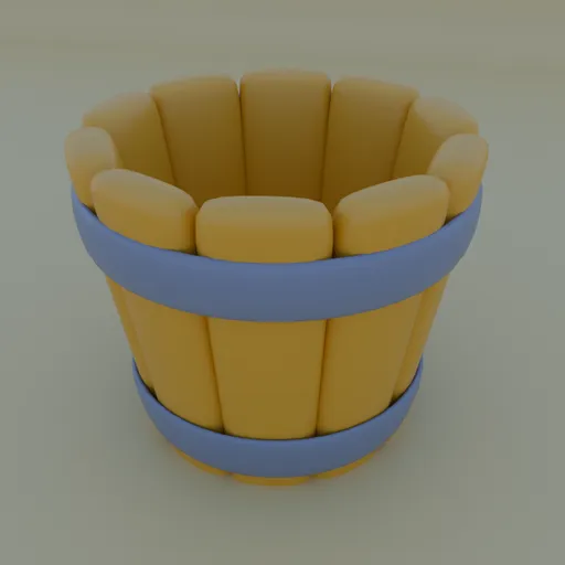Cartoony Wooden Bucket