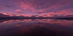 Pink Sky Twilight over Lake