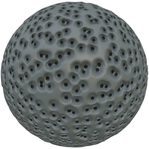 Realistic perforated metal texture for 3D rendering in Blender, ideal for PBR workflows.