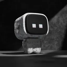 Retro Cube Robot Rigged