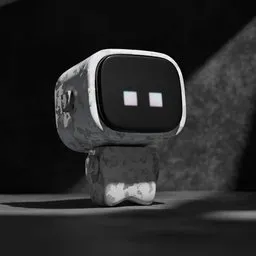 Retro Cube Robot Rigged