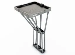 3D rendered metallic space platform part for Blender, detailed sci-fi station assembly piece.