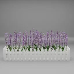 Lavender Flower Fence Planter