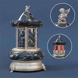 Animated antique music box
