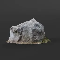 "Shark Stone" 3D model for Blender 3D: Close up render of a textured rock with moss, created by Jenő Gyárfás using Photoscan. Suitable for environment design and game UI assets.