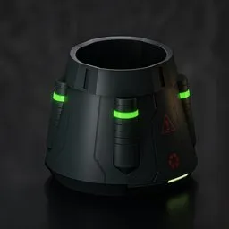 Sci-fi trash can (Green lights)